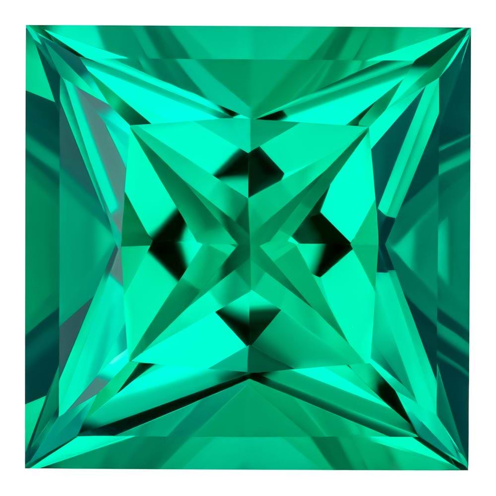 0.80 Carat Princess Cut Lab-Created Emerald