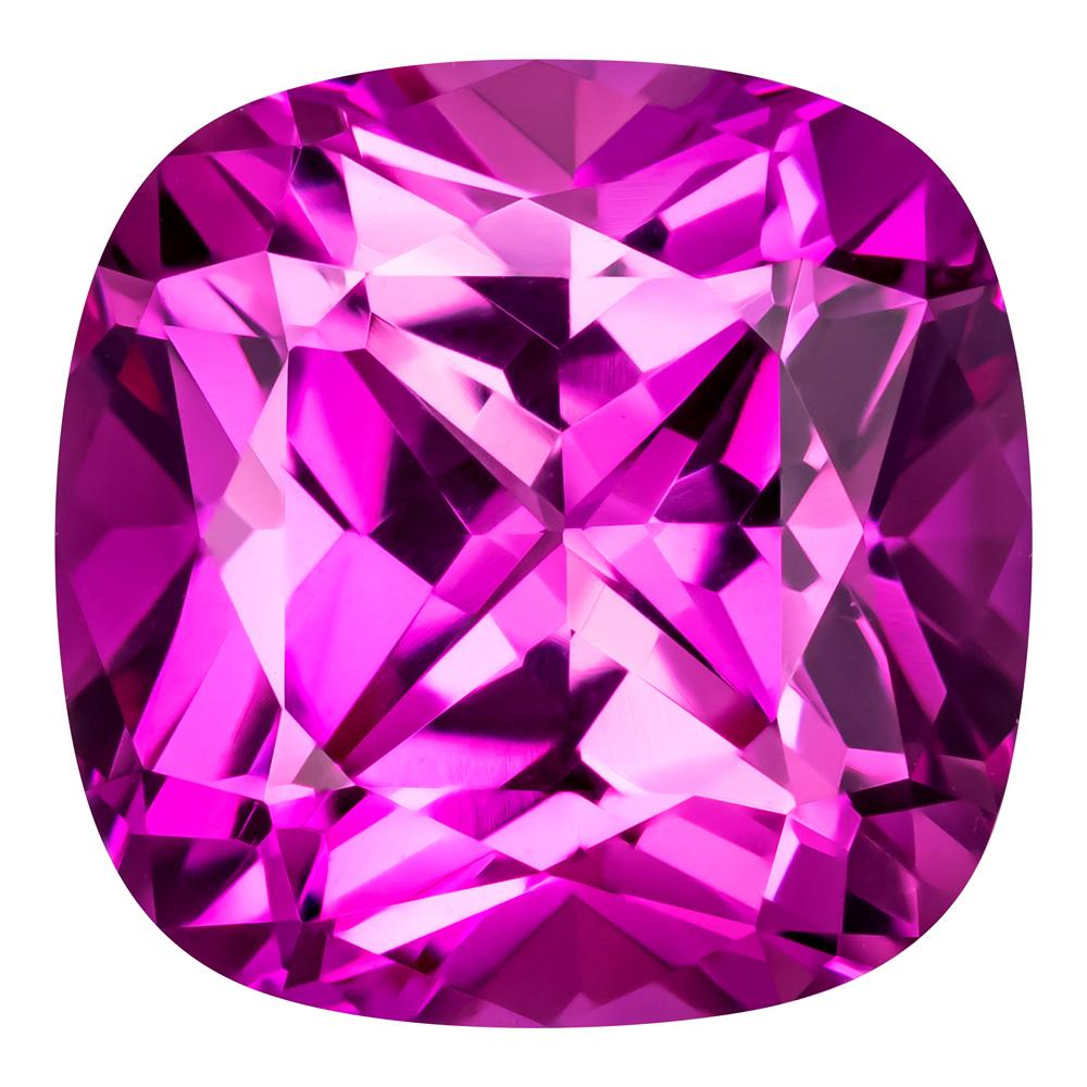 2.40 Carat Cushion Cut Lab-Created Pink Champagne Sapphire