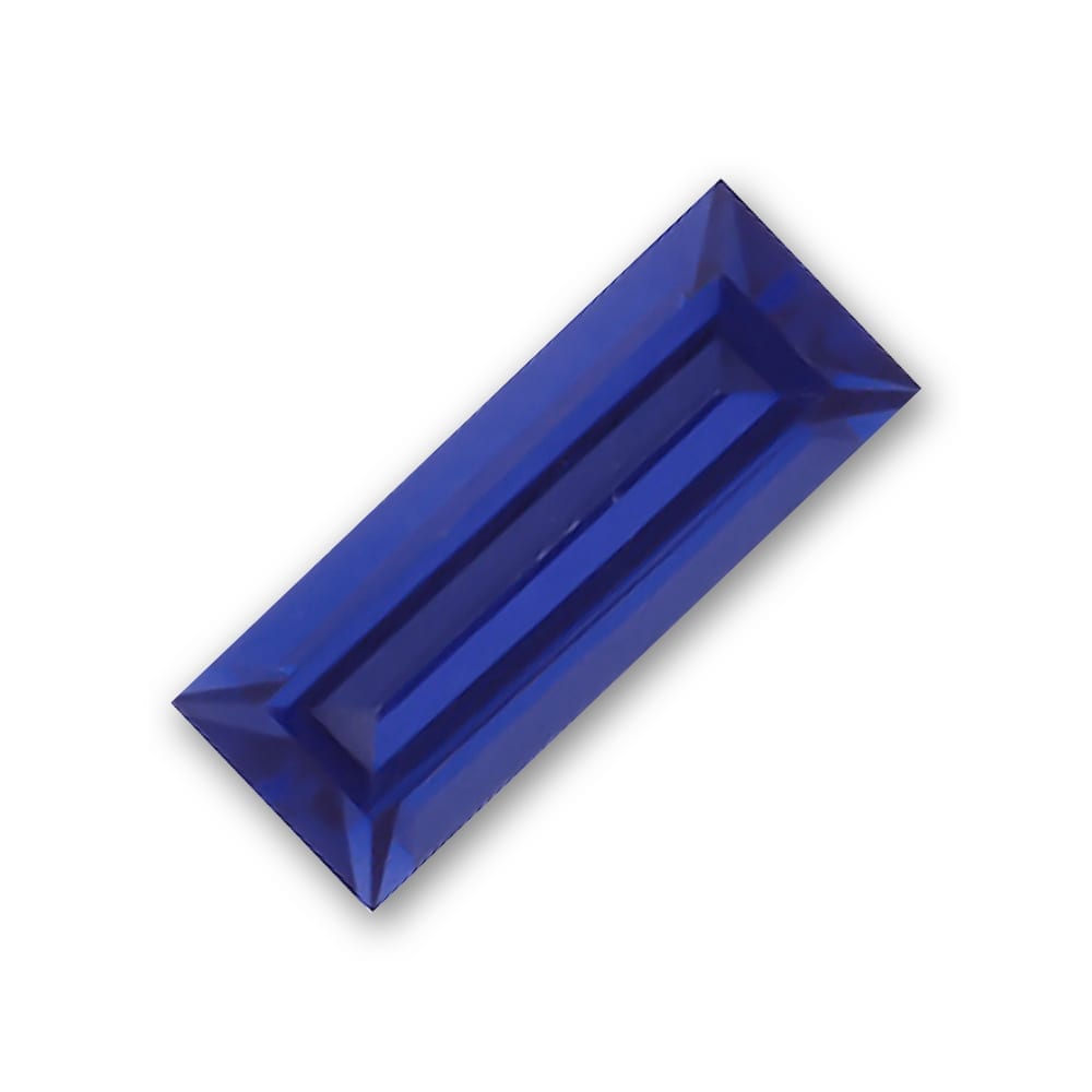 0.40 Carat Baguette Cut Lab-Created Blue Sapphire
