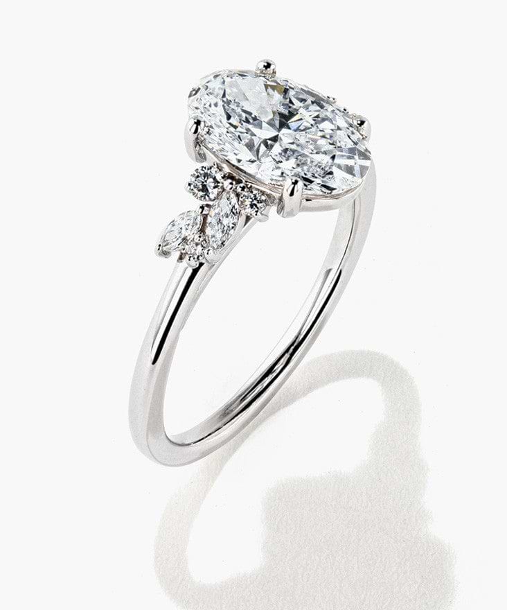 Diamond accented engagement ring.