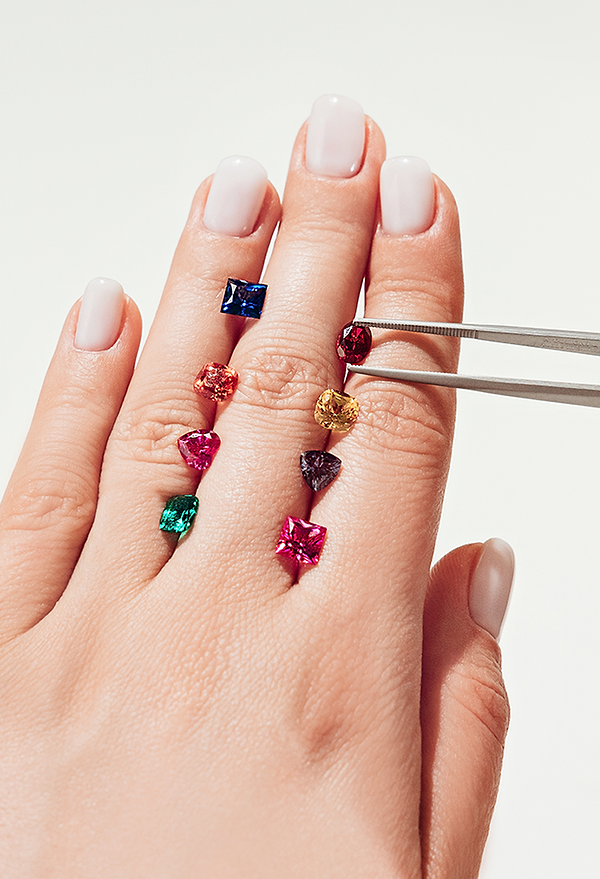 Lab-grown gemstones, sapphires, emeralds, and more.