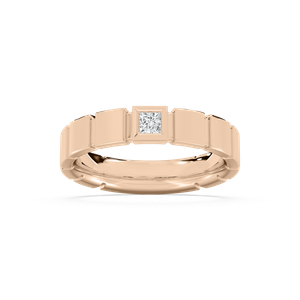 Liam Square Cut Band in Rose Gold