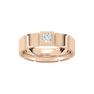 Liam Square Cut Wide Band in Rose Gold