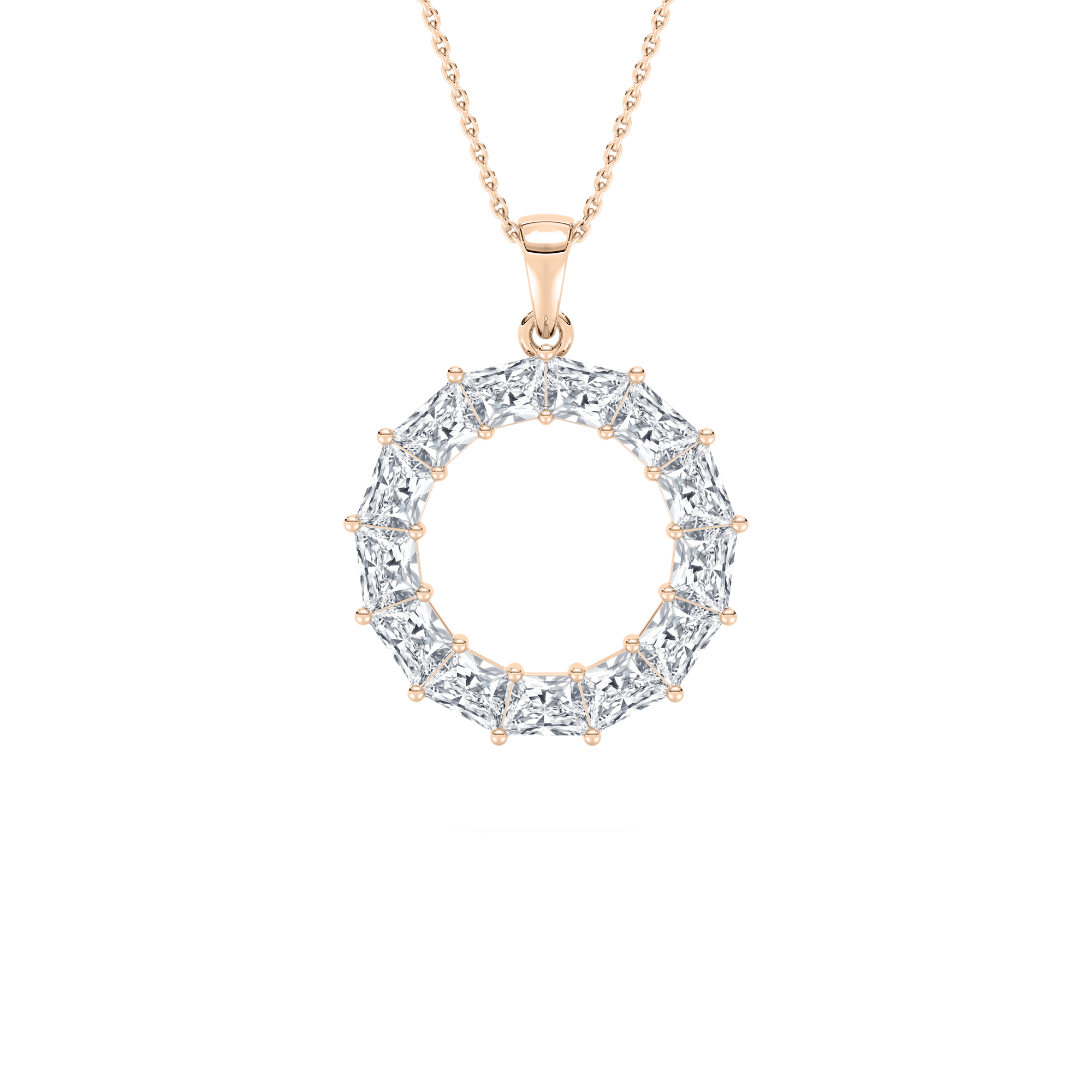 Looking Glass Circle Necklace in Rose Gold