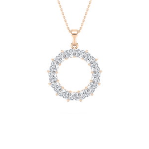 Looking Glass Circle Necklace in Rose Gold