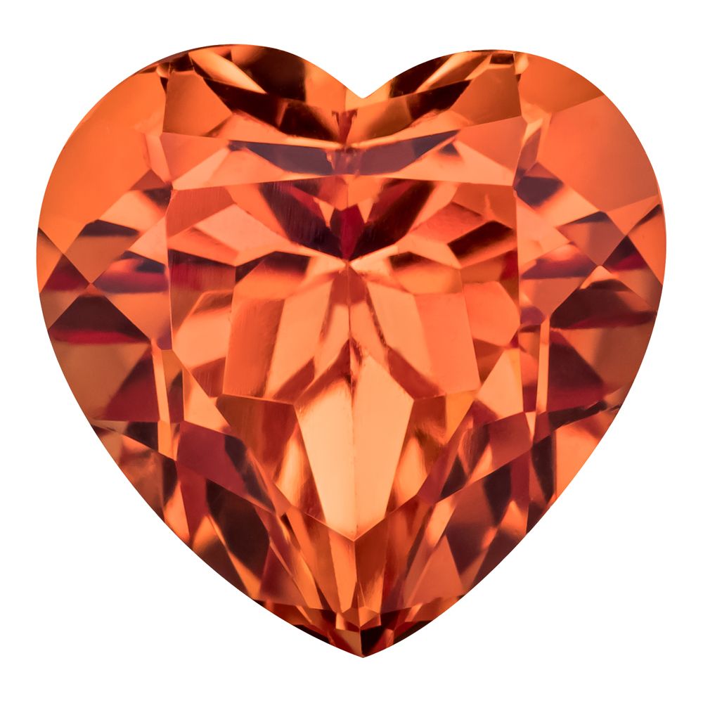 1.95 Carat Heart Cut Lab-Created Padparadscha