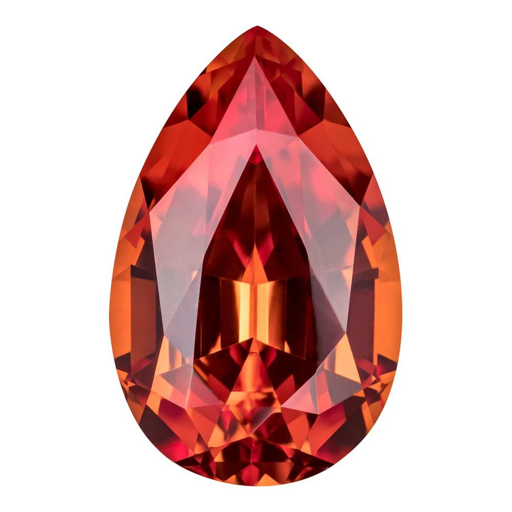 0.55 Carat Pear Cut Lab-Created Padparadscha