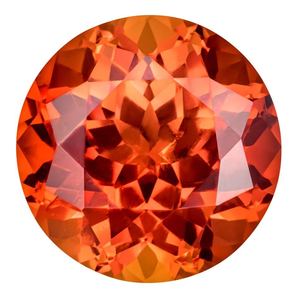3.60 Carat Round Cut Lab-Created Padparadscha