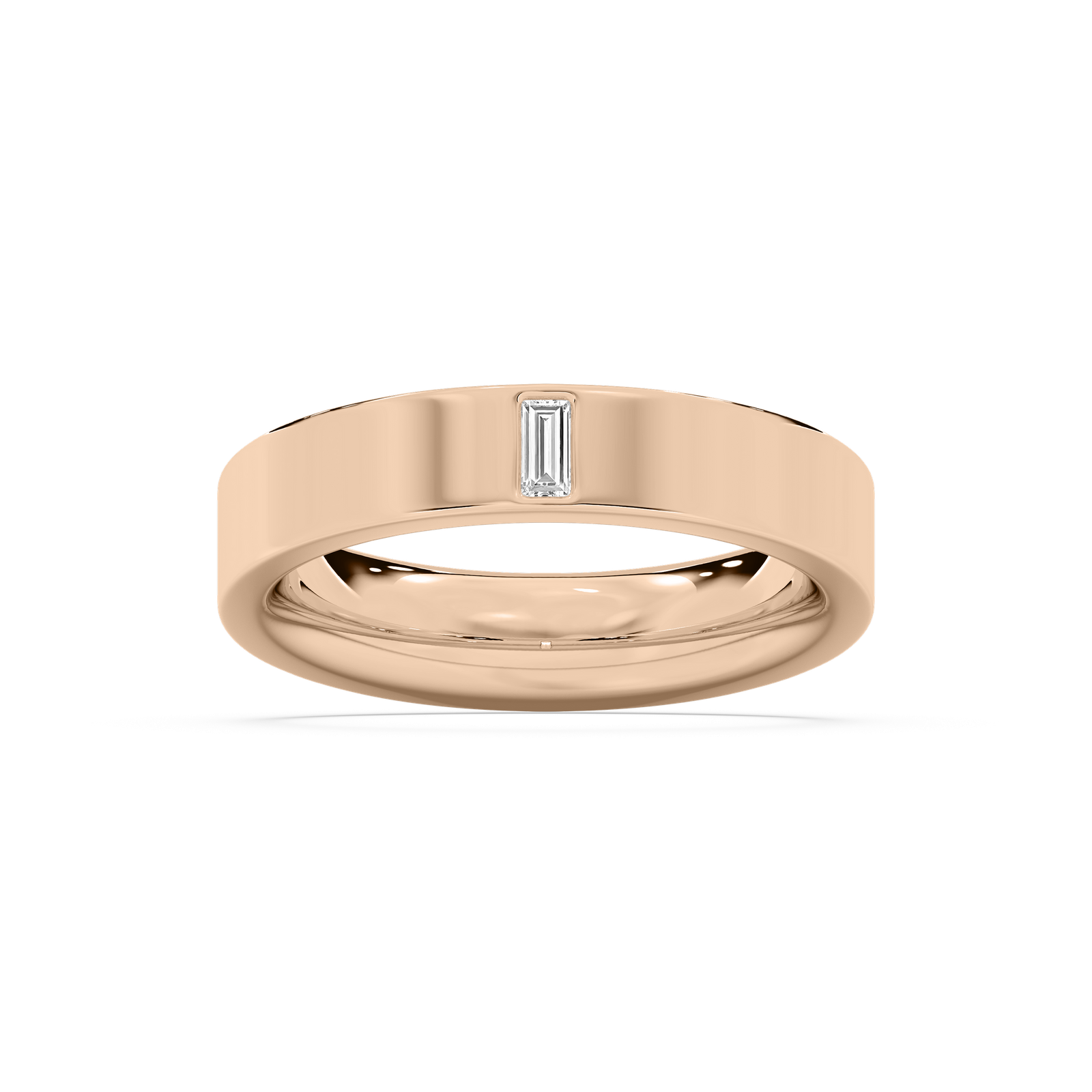 Lucas Flat Edge Band in Rose Gold