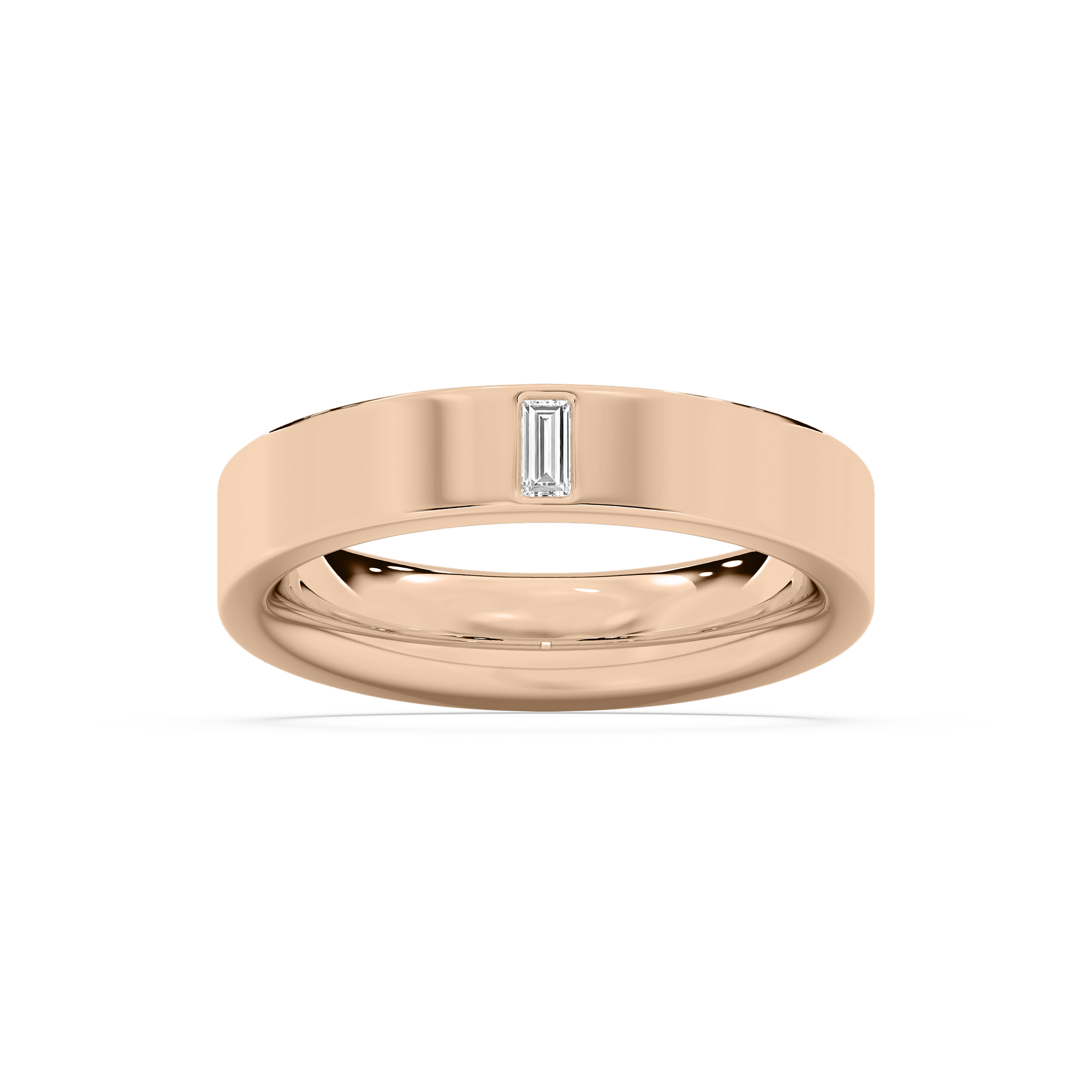 Lucas Flat Edge Band in Rose Gold