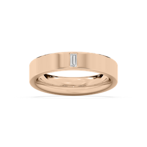 Lucas Flat Edge Band in Rose Gold