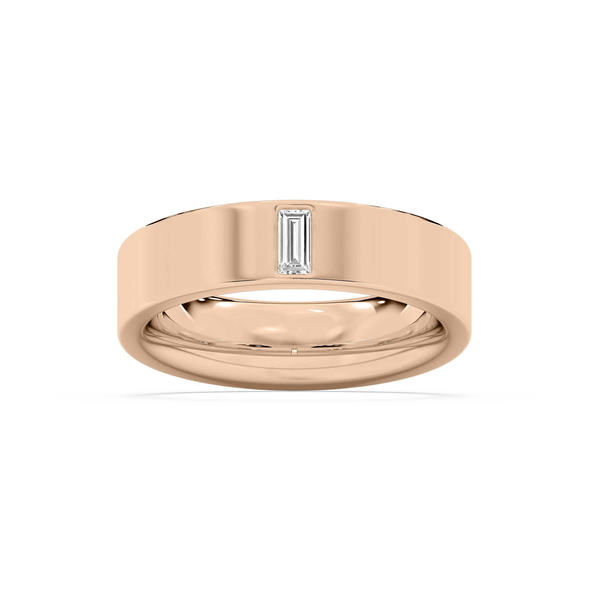 Lucas Flat Edge Finish Band in Rose Gold