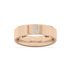 Lucas Flat Edge Finish Band in Rose Gold