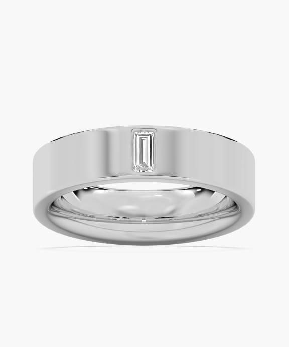 Lucas Flat Edge Finish Band 6.40mm in White Gold | Miadonna