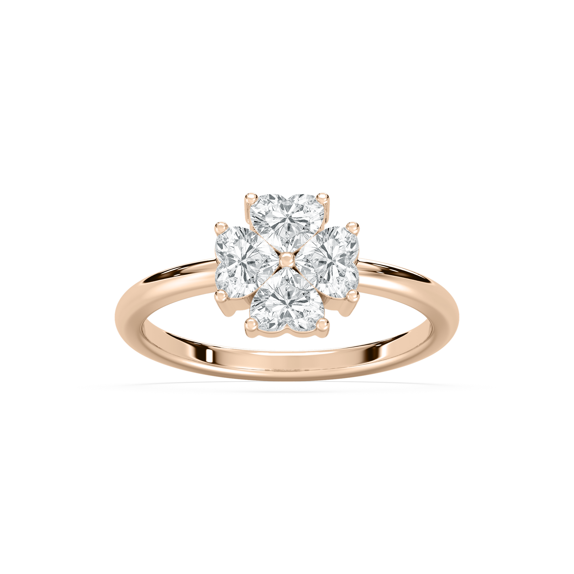 Lucky in Love Heart Ring in Rose Gold