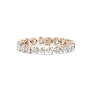 Lyra Heart Tennis Bracelet in 14K Rose Gold