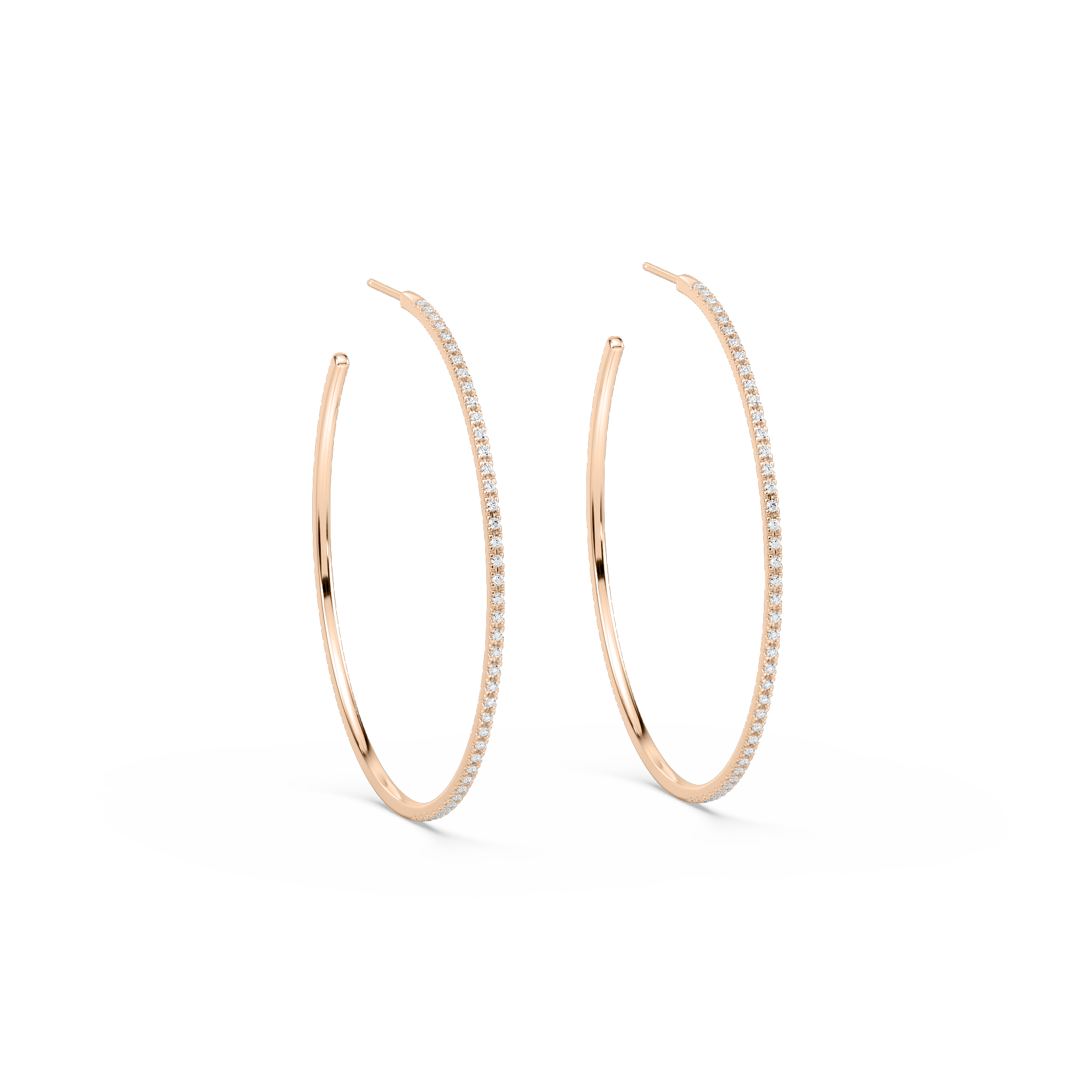 Large Skinny Diamond Hoops