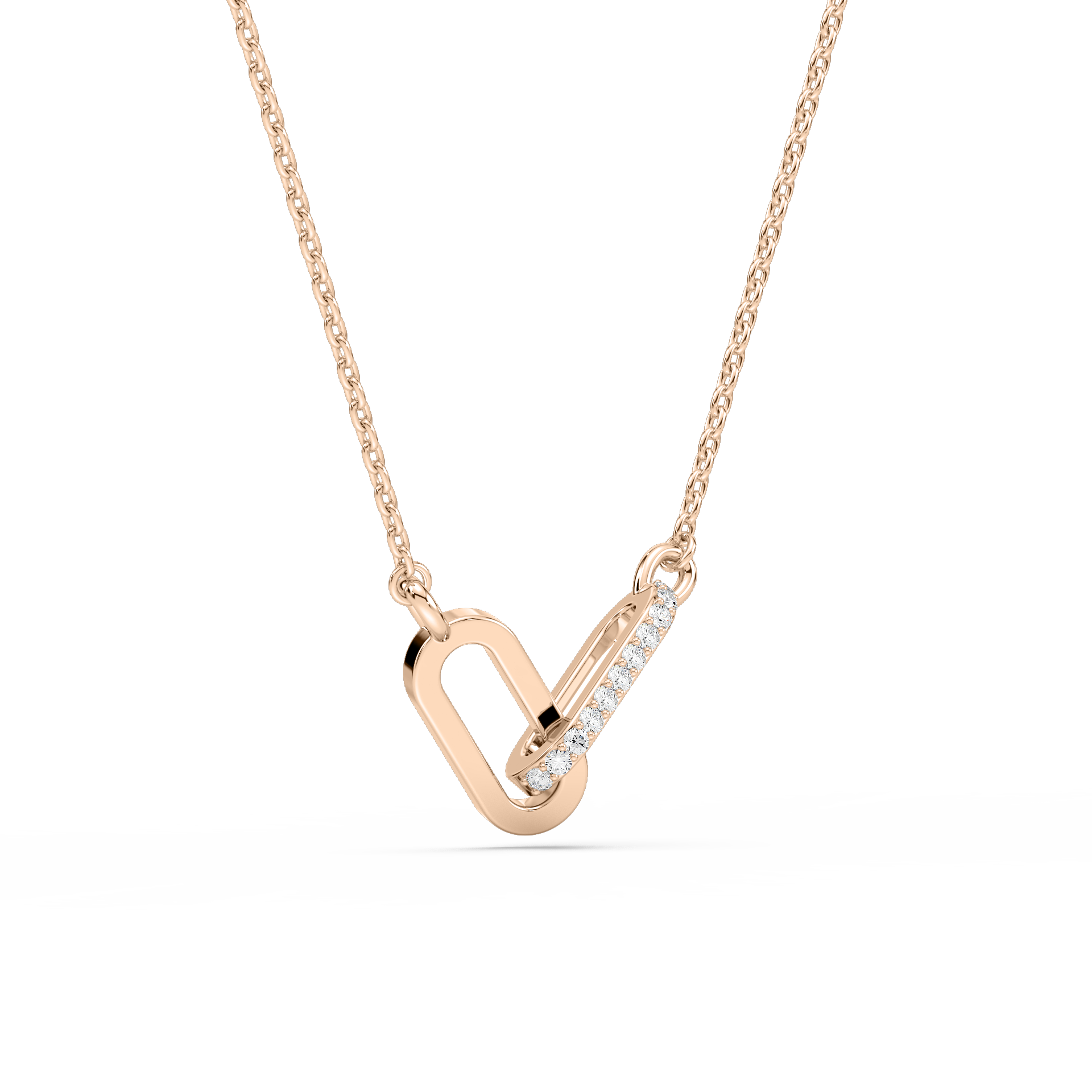 Diamond Accented Interlocking Necklace