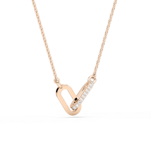 Lab Grown Diamond Accent Interlocking Necklace - 18 Inches