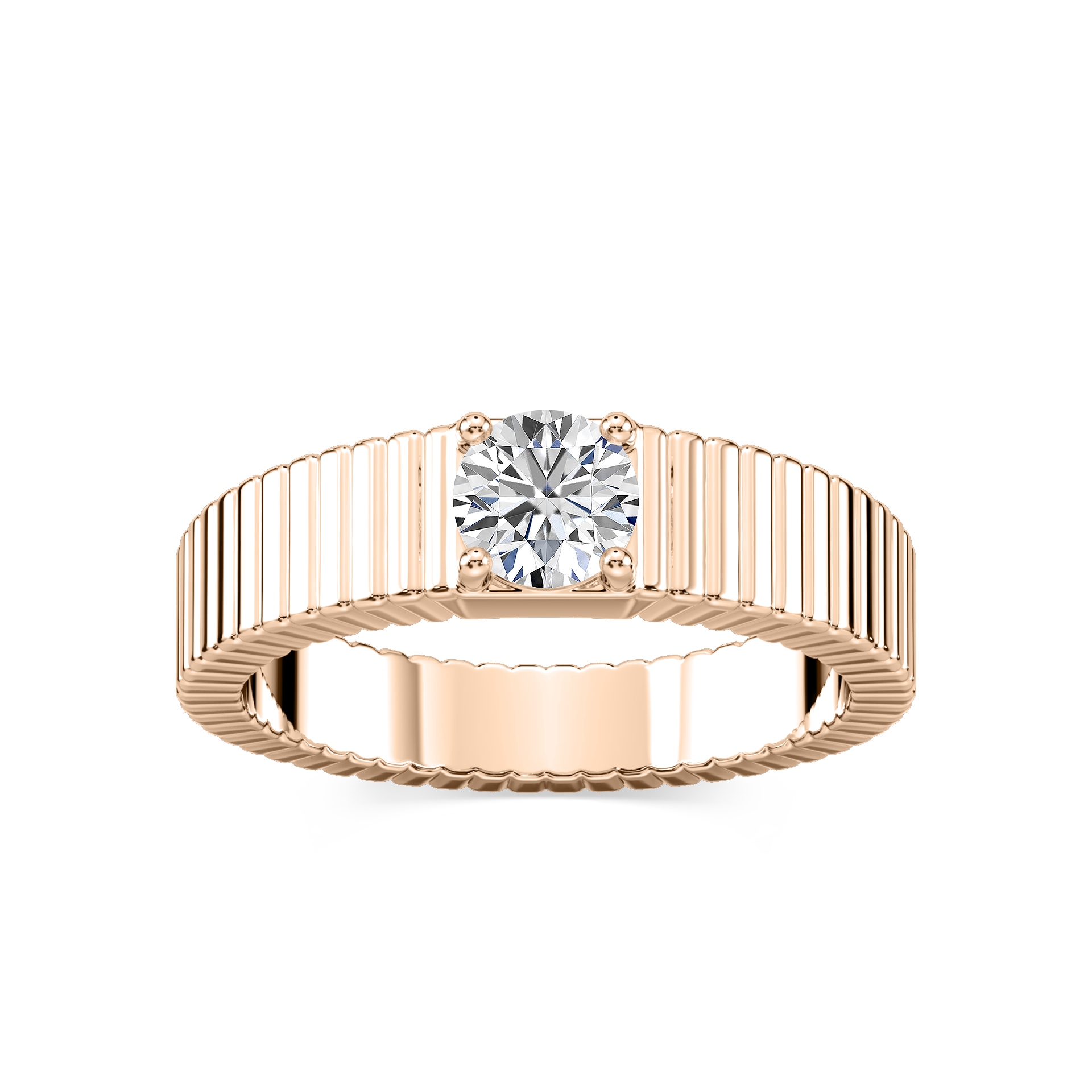 Noelle 1/2 ctw Round Lab Grown Diamond Fluted Solitaire Engagement Ring