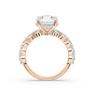 Uma Round Lab Grown Diamond Shared Prong Hidden Halo Engagement Ring