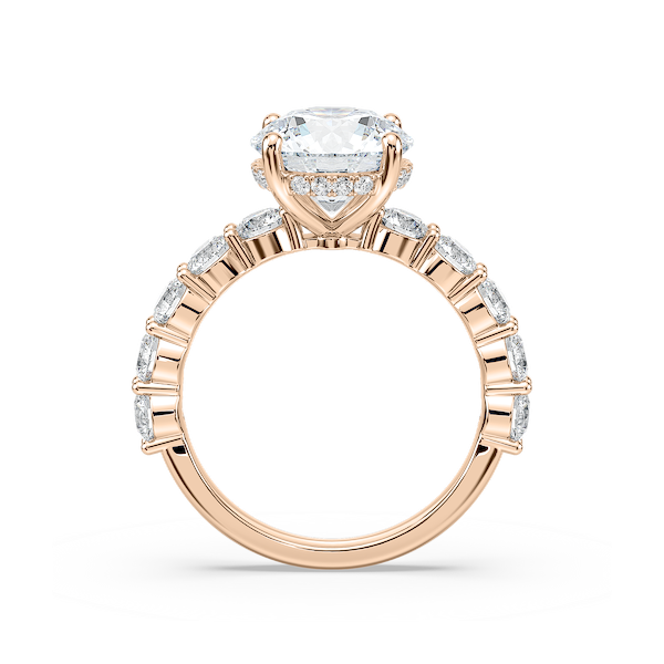 Uma Round Lab Grown Diamond Shared Prong Hidden Halo Engagement Ring