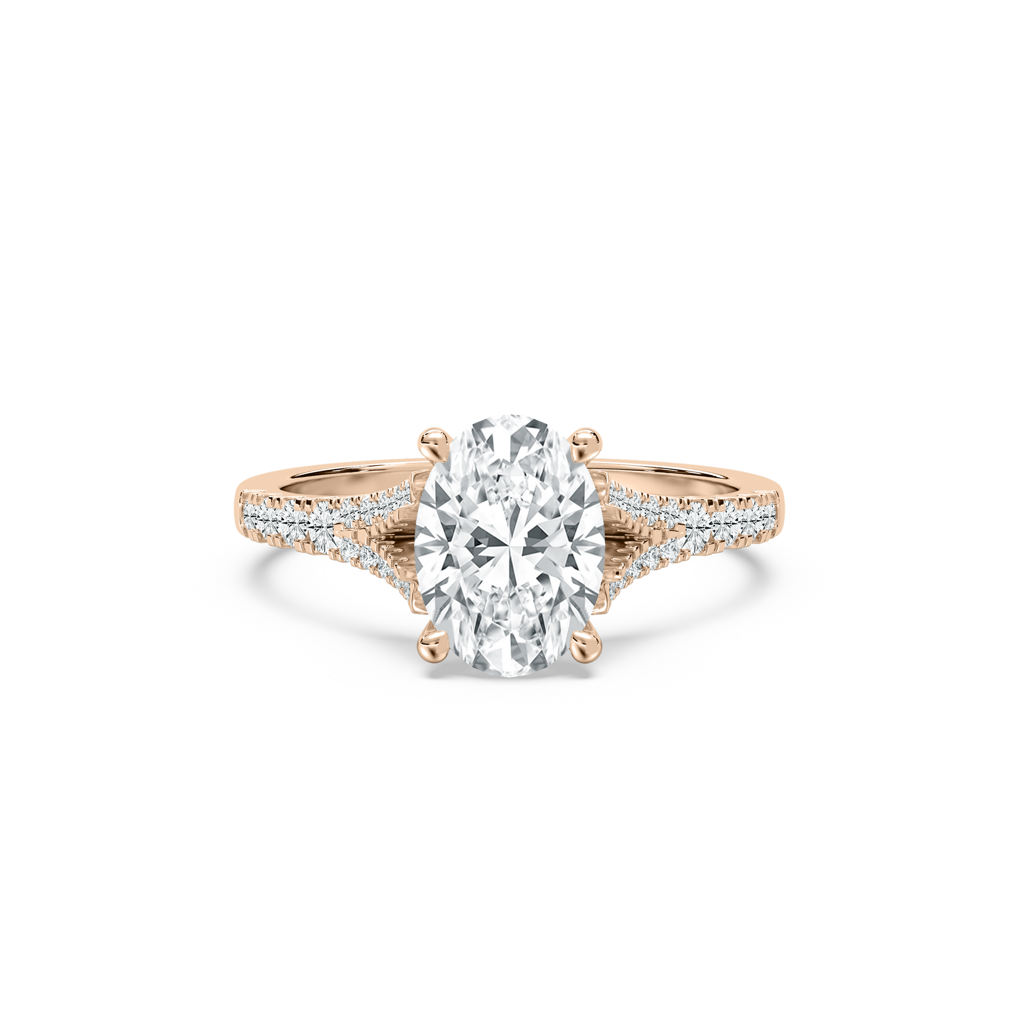 Maris Oval Engagement Ring in Rose Gold