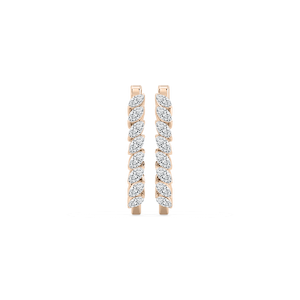 Marquise Diamond Hoop Earrings in Rose Gold