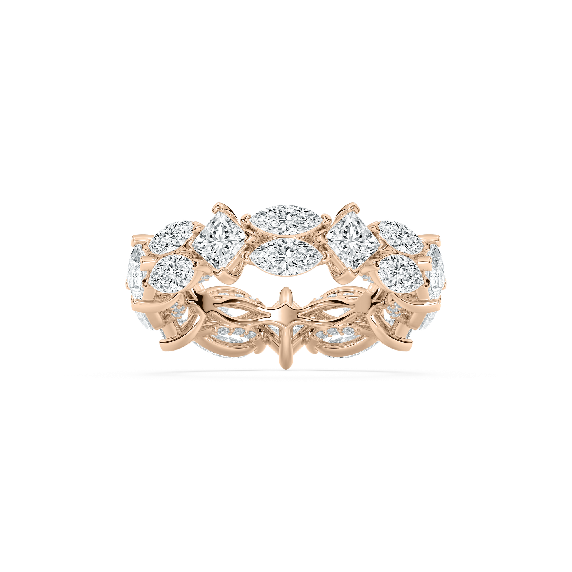 Marquise Princess Eternity Ring in Rose Gold