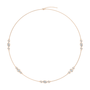Marquise Round Chain Necklace in Rose Gold