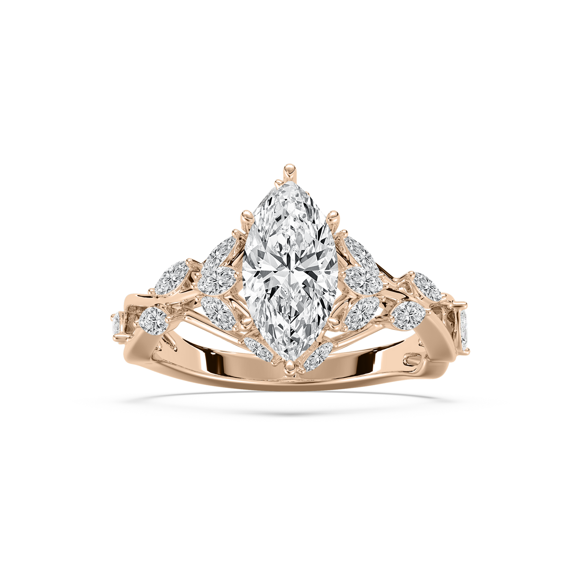Marquise Vintage Engagement Ring in Rose Gold