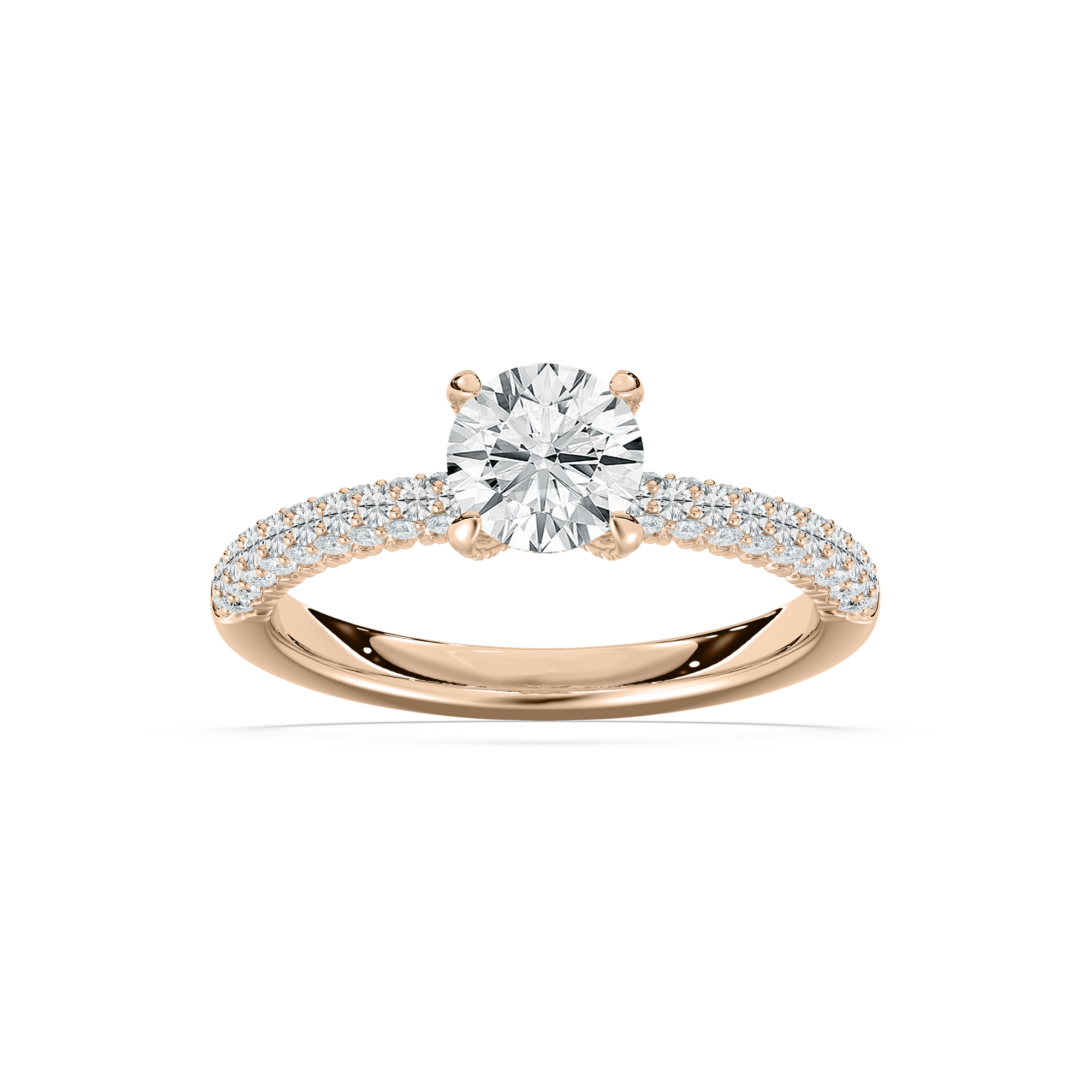 Micropave Engagement Ring in Rose Gold