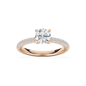 Micropave Engagement Ring in Rose Gold