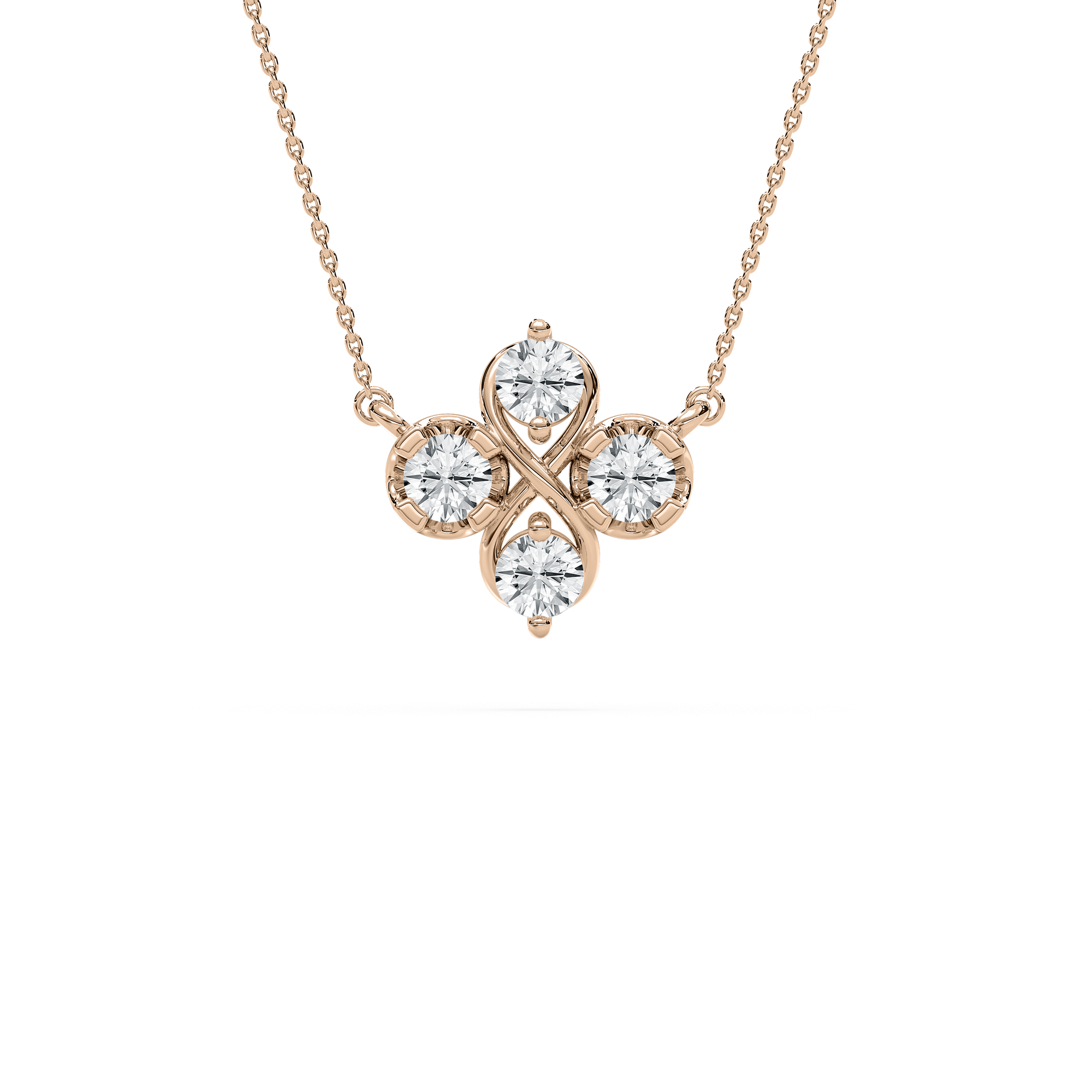 Mini Clover Pendant in Rose Gold