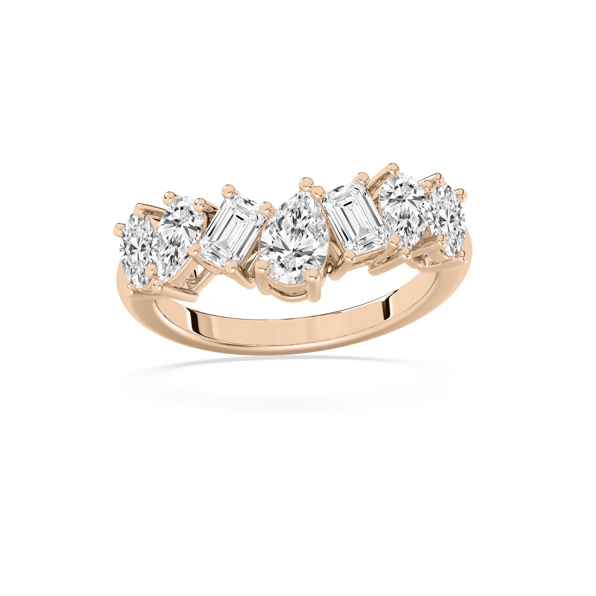 Mixed Fancy Shape Countour Band in Rose Gold