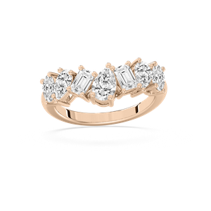 Mixed Fancy Shape Countour Band in Rose Gold