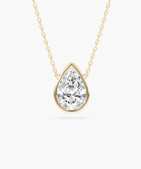 Modern Bezel Pear Pendant | Miadonna