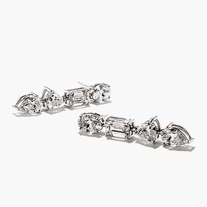 multi shape diamond line earrings featuring lab grown diamond by MiaDonna