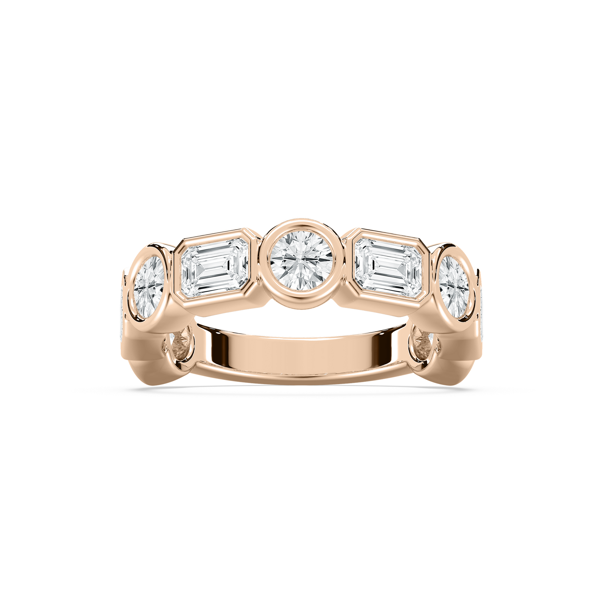 Multi Shape Bezel Ring in Rose Gold