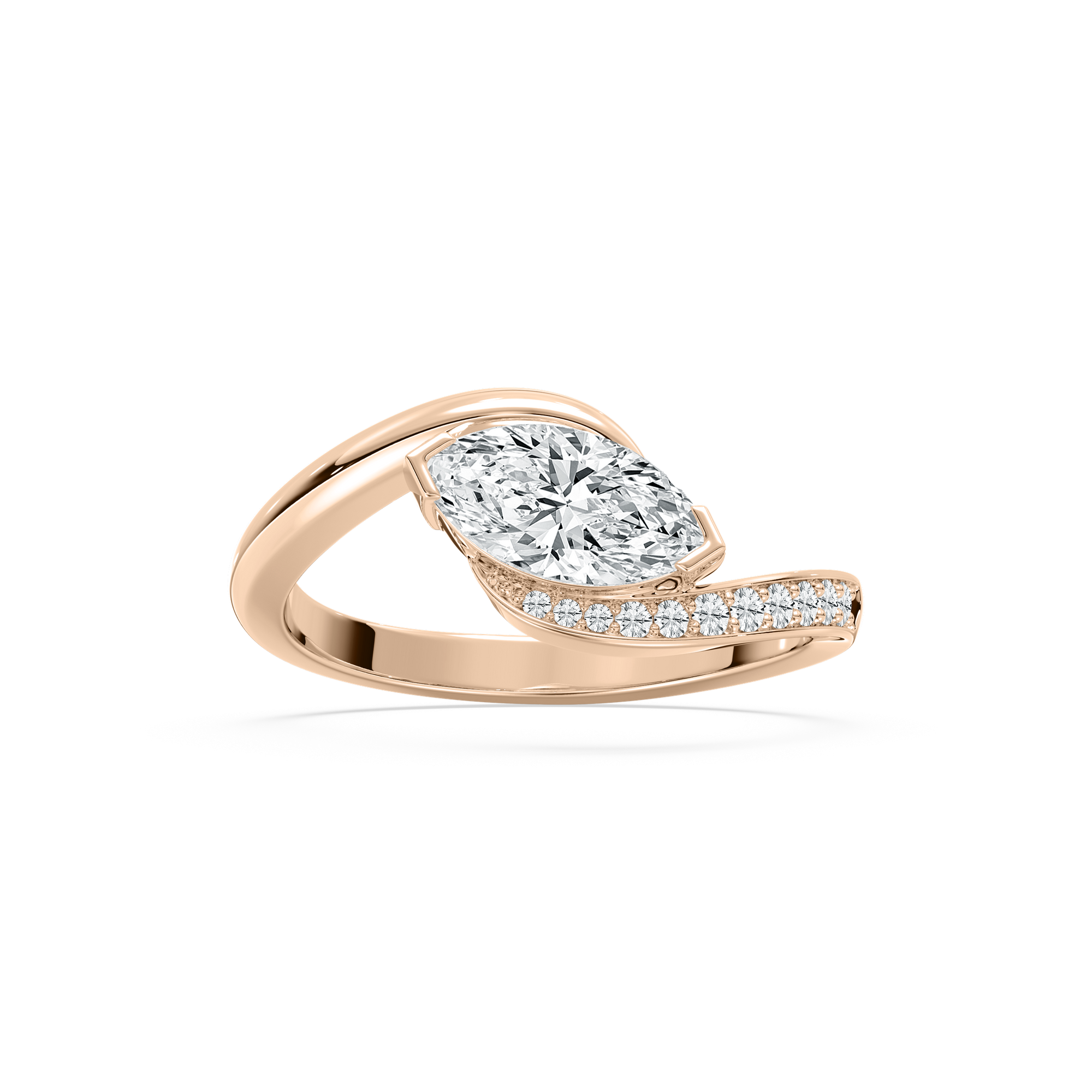 Navette Marquise Ring in Rose Gold