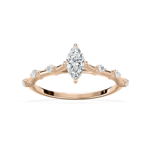 Nika Petite Marquise Engagement Ring in Rose Gold