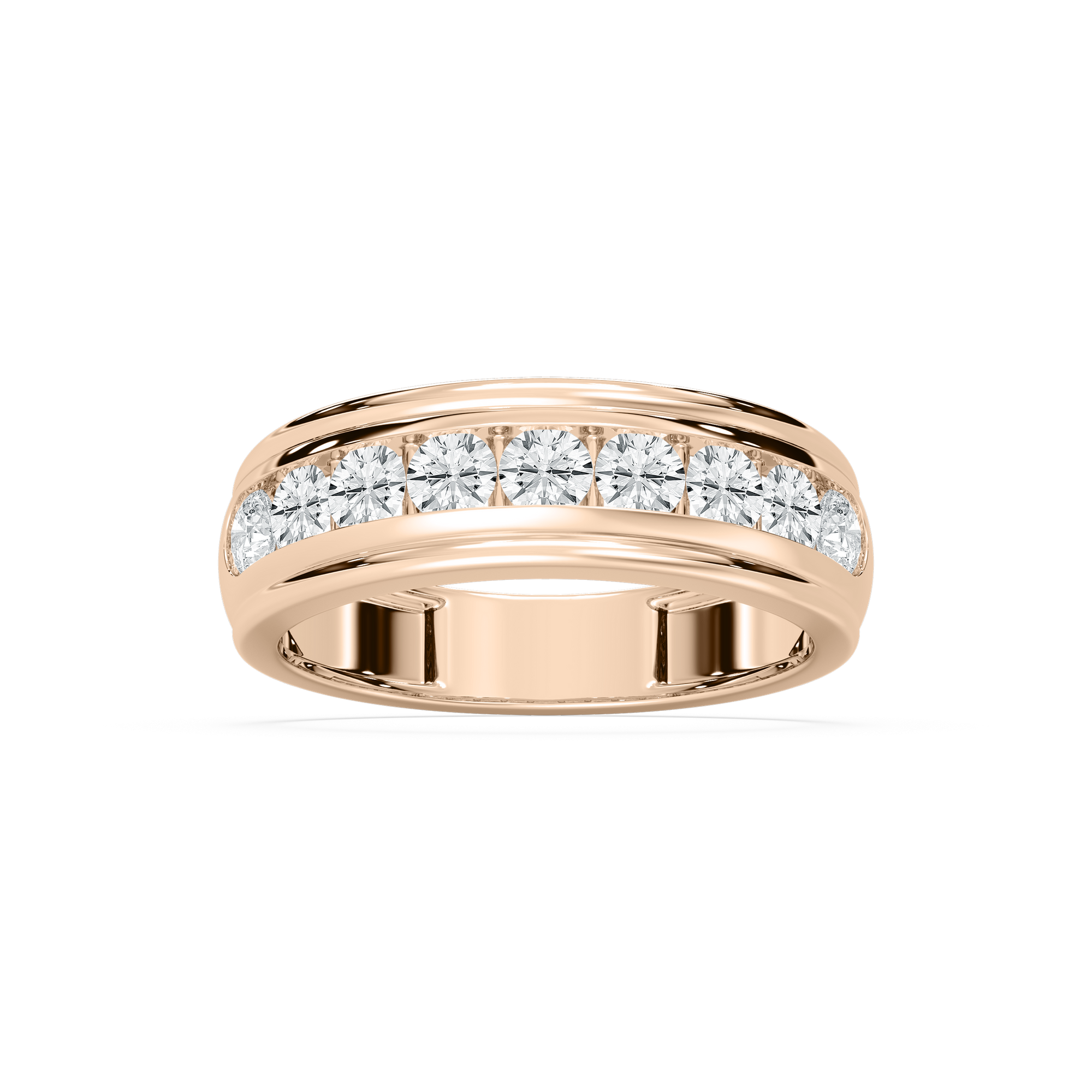 Nine-Stone Diamond Anniversary Band in Rose Gold