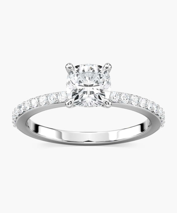 Ethical accented lab grown diamond engagement ring