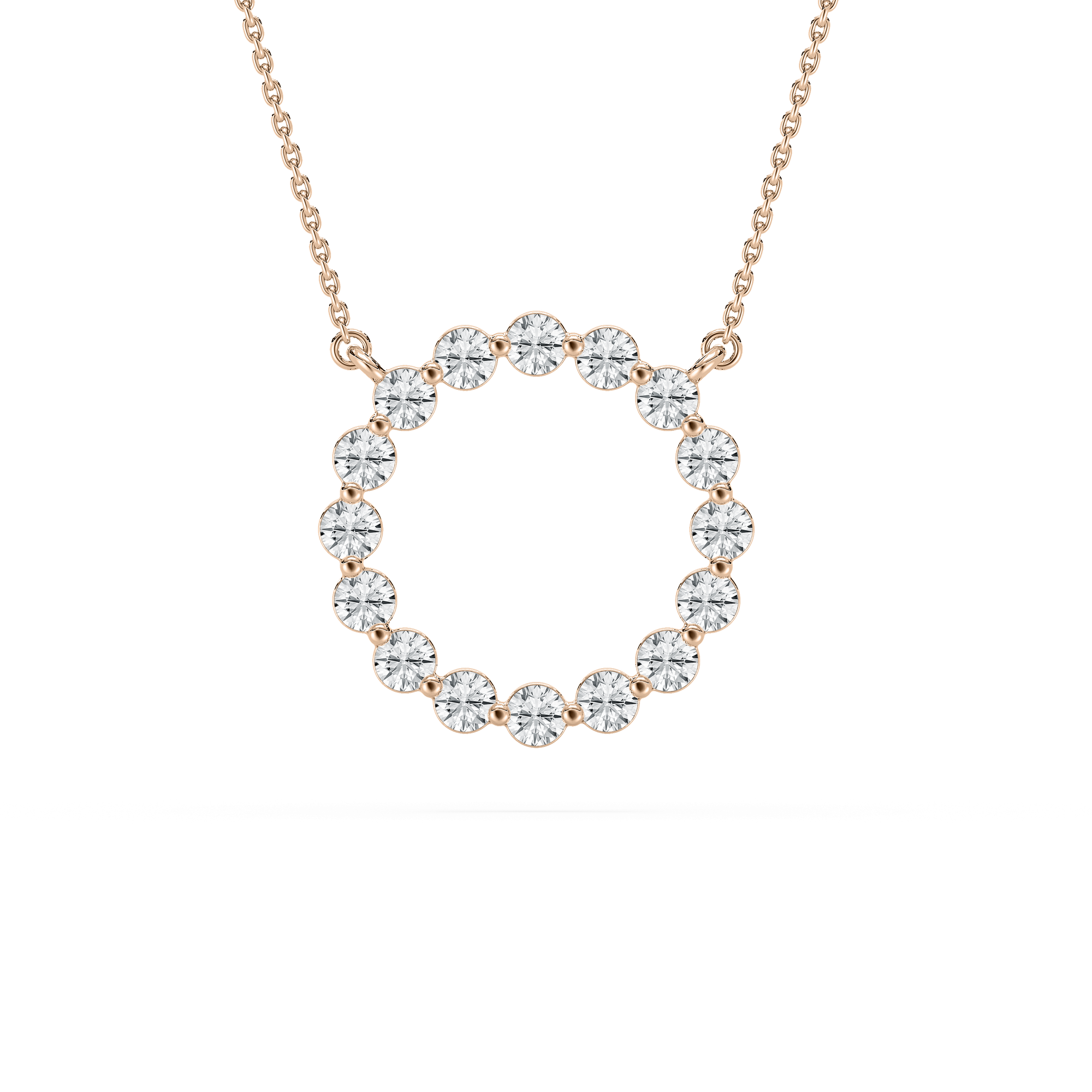 Open Circle Necklace in Rose Gold