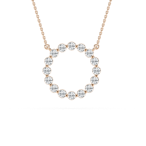 Open Circle Necklace in Rose Gold