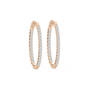 Oval Inside-Out Hoops in Rose Gold