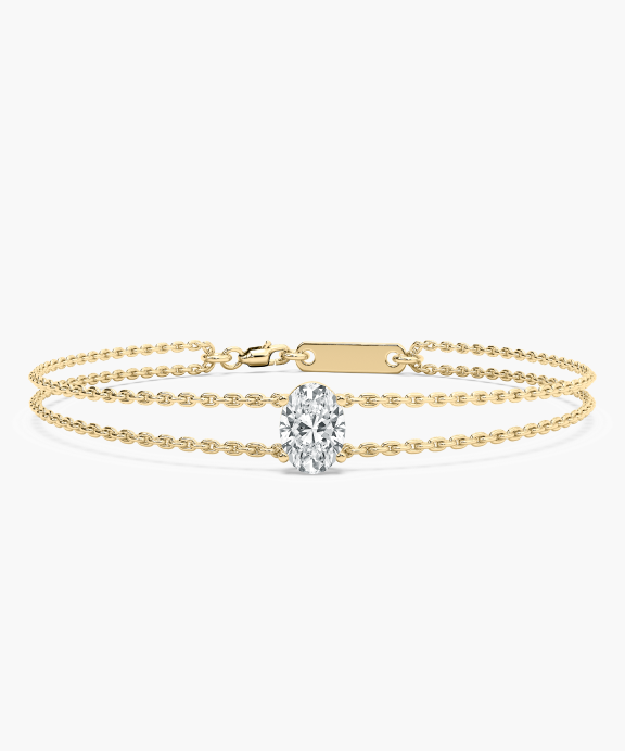 Oval Solitaire Chain Bracelet | Miadonna