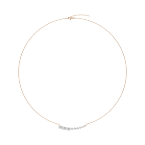 Oval and Round Bar Necklace in Rose Gold