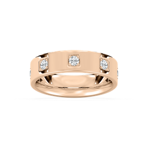 Owen Flat Edge Wider Band in Rose Gold