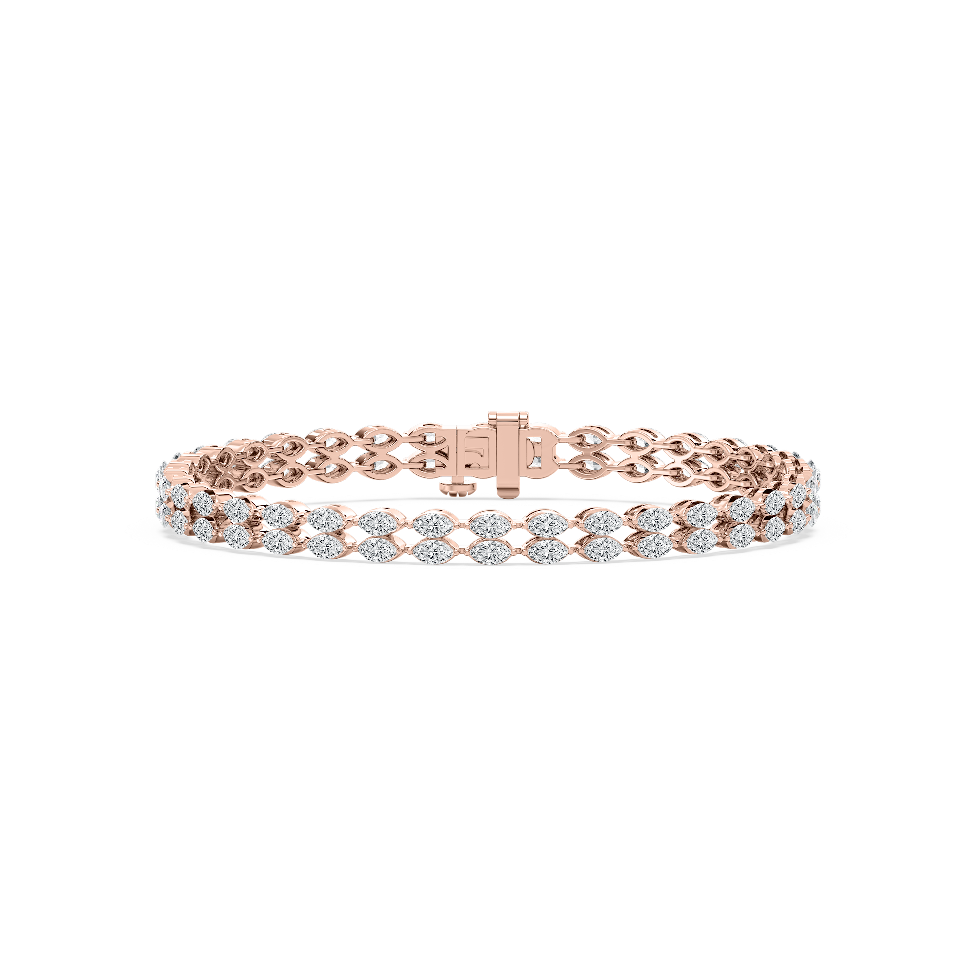 33 ¼ ctw Marquise Lab Grown Diamond Double Row Tennis Bracelet - 7 Inches - Signature Collection